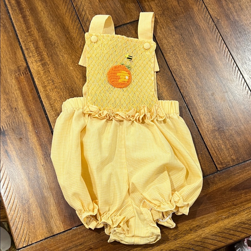 Sunny Yellow Kids Romper with Embroidered Patch